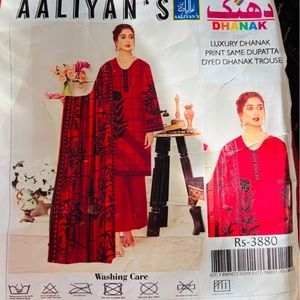 New 3 piece suits Aliyan brand embroidery kameez with shalwar beautiful dupata